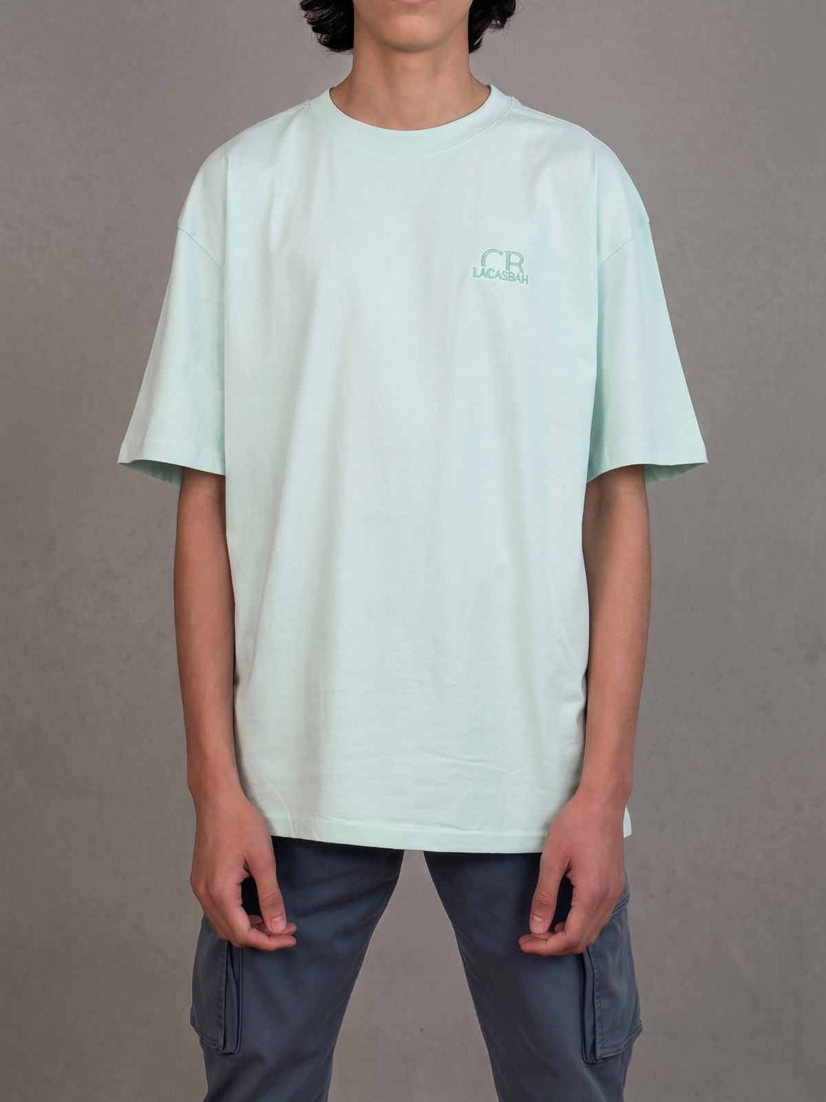 T-shirt Algérie oversize vert jade, vue de face